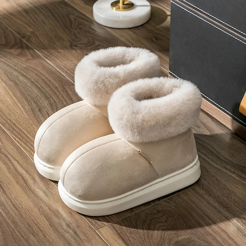 Esme - Elegante Hausschuhe in Wildlederoptik mit Kunstfell