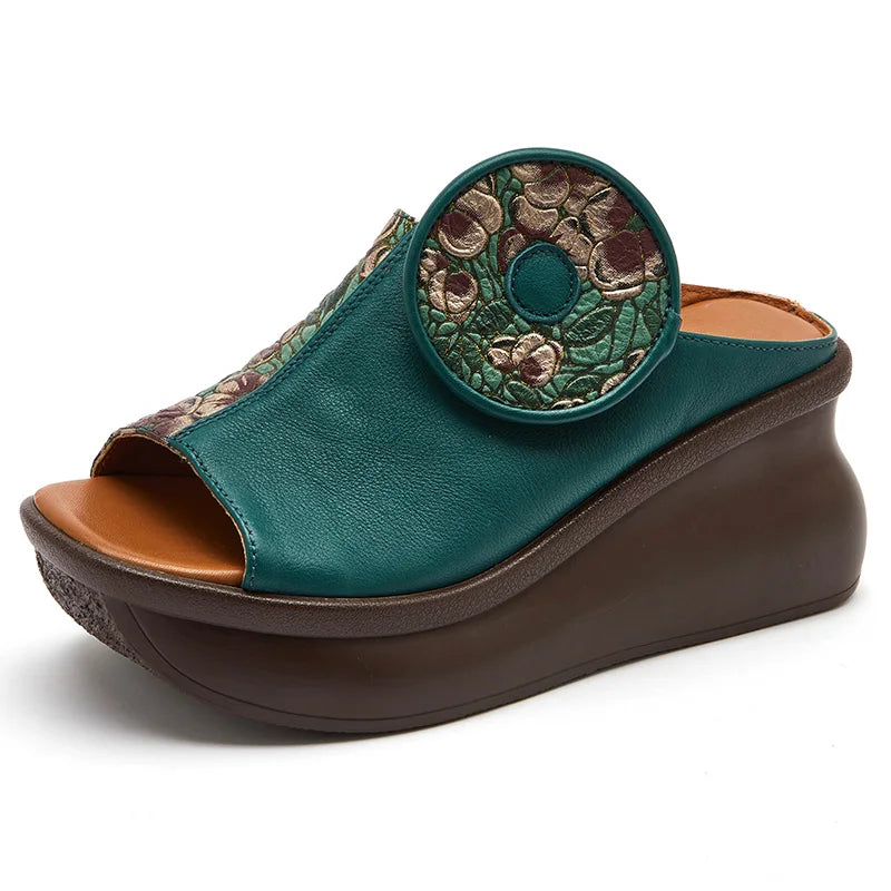 Ruth - Sandalen mit Keilabsatz und Echtleder