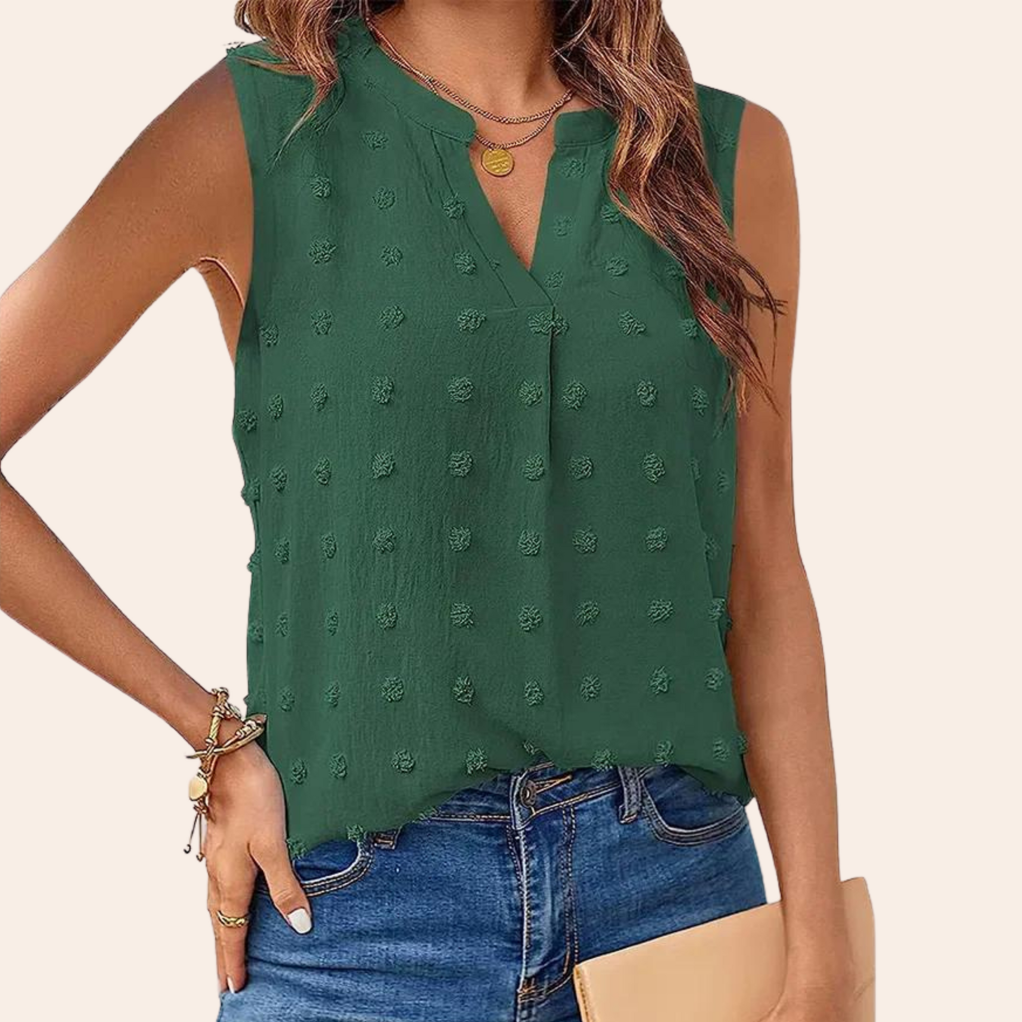Schulterbluse mit V-Ausschnitt