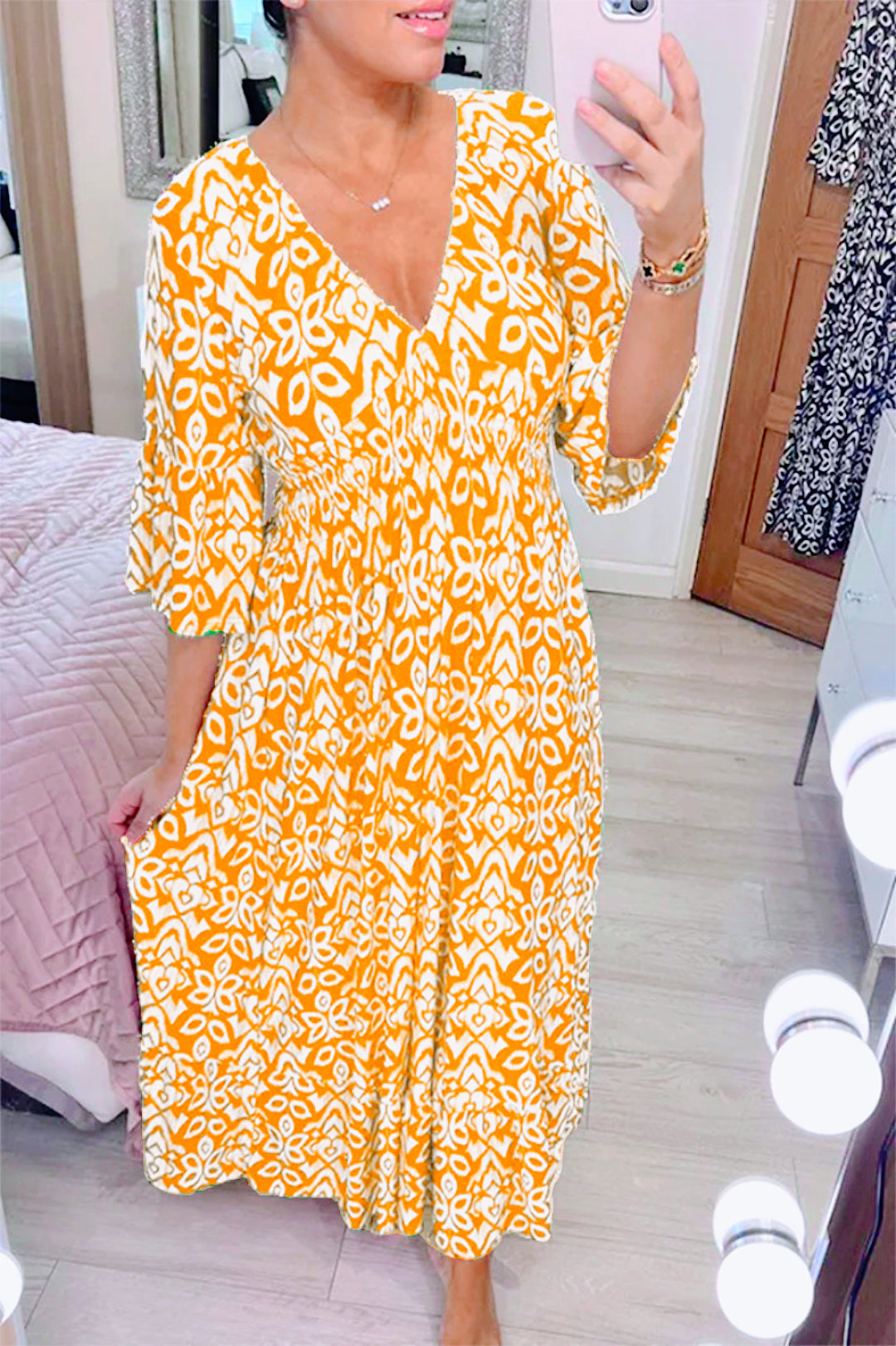 Blumenkleid Damen Schlankmachend Sommer Elegant – Lina