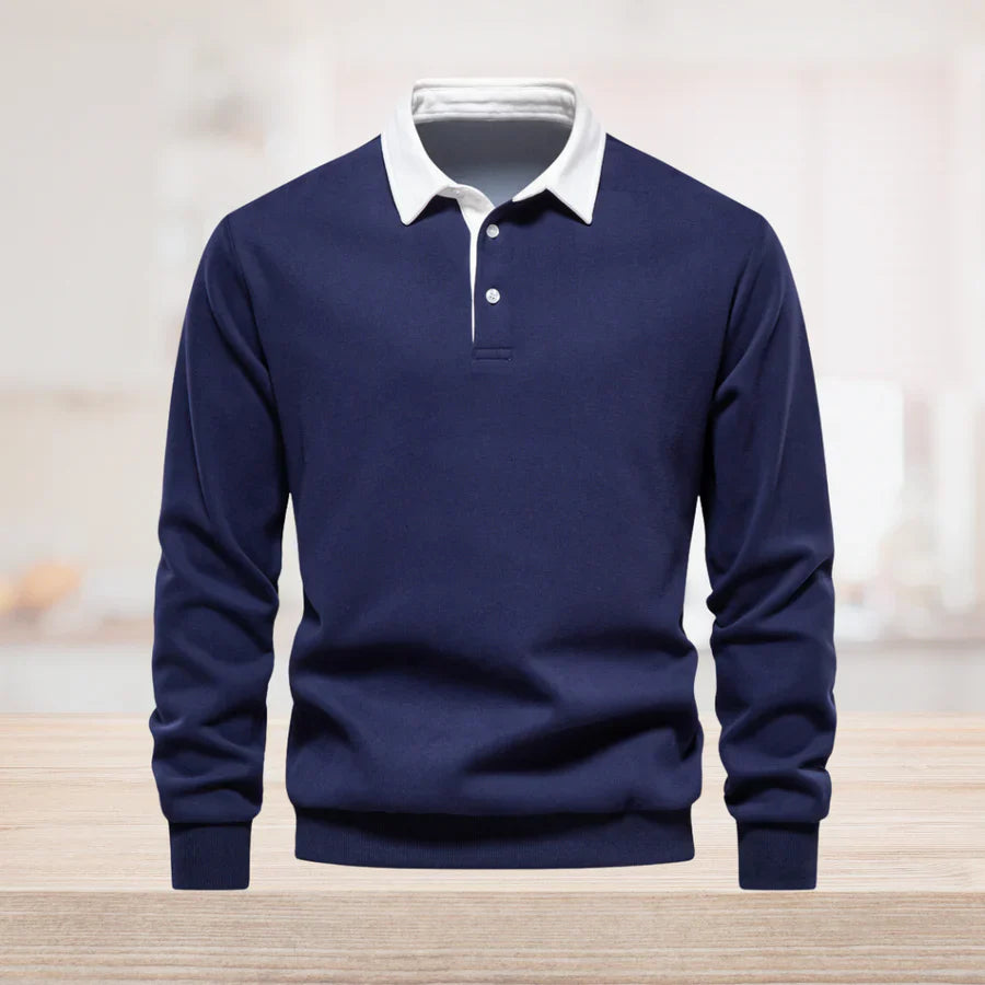 Pascal - Elegantes Herren Langarm Polo Shirt mit klassischem Kragen