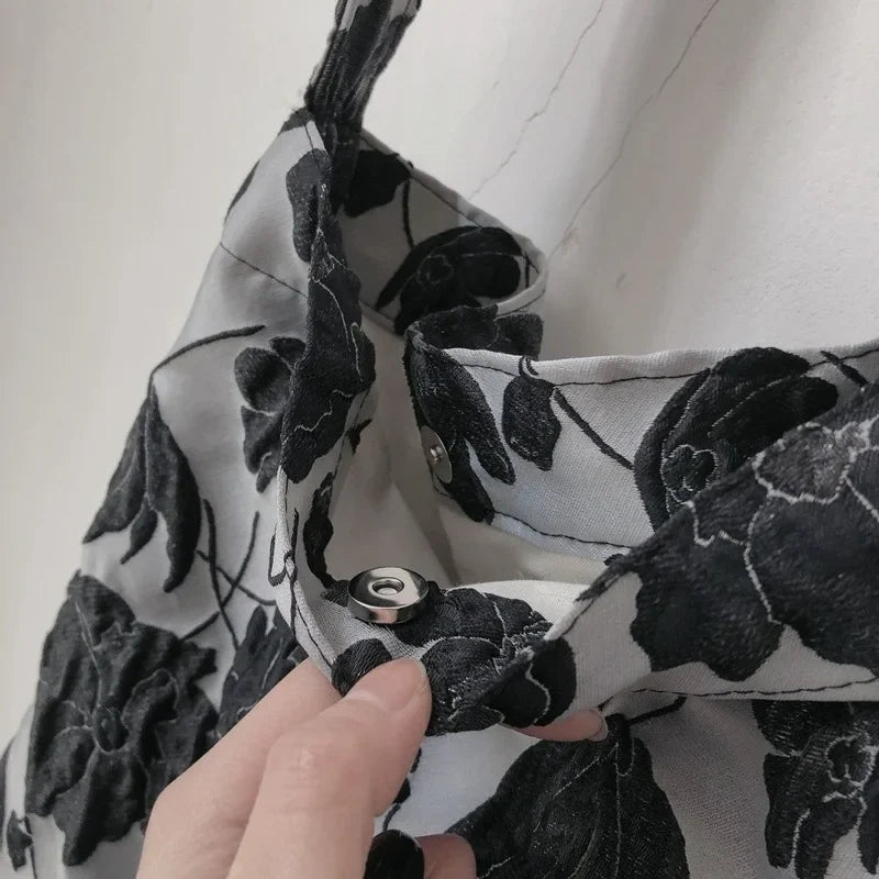 Floral bestickte Schultertasche – Vintage Shopper mit großer Kapazität - Wilma