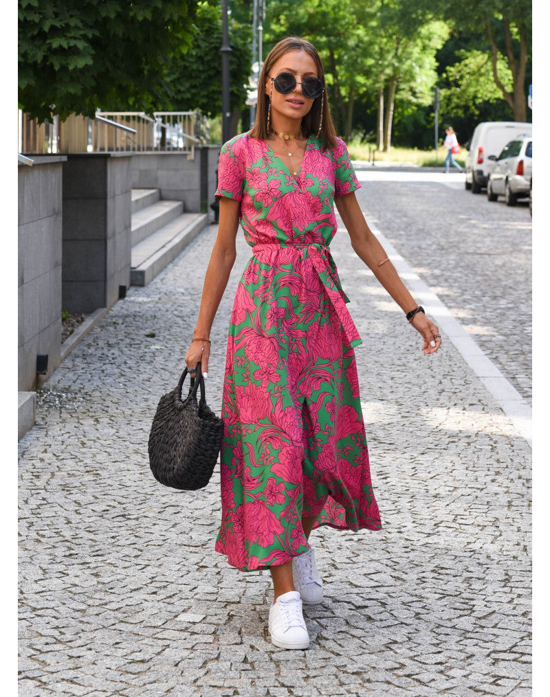 Lillymoda | Jasmine - lässiges Blumen Wickelkleid