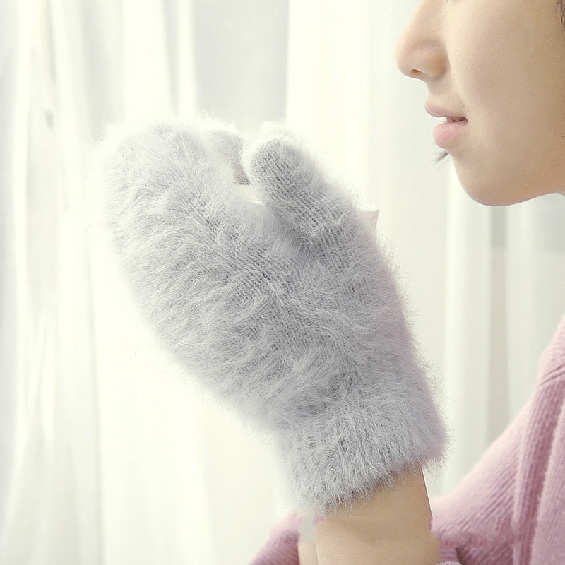 Handschuhe aus Fell, warm und stilvoll für Frauen