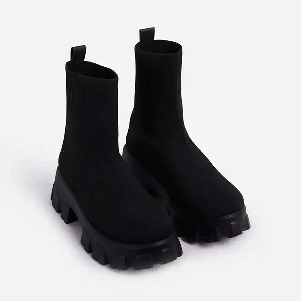 Phyllida - Gestrickte Knöchelstiefeletten mit Trendiger Sohle
