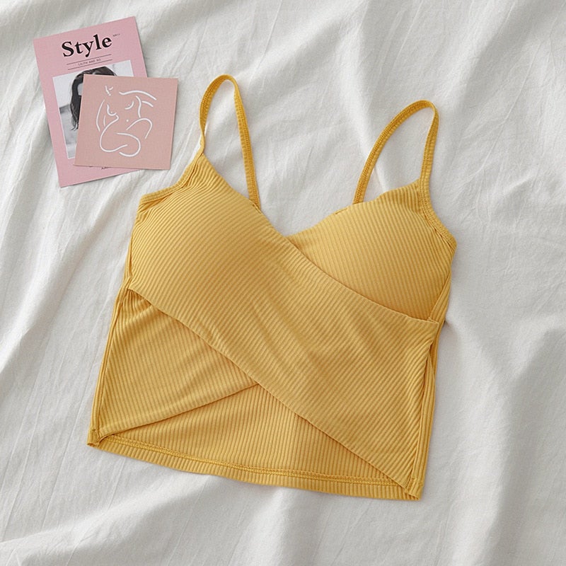 Damen-Tanktop mit gefalteter Vorderseite