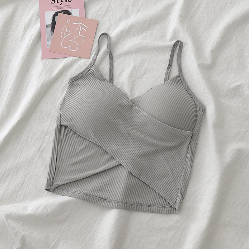 Damen-Tanktop mit gefalteter Vorderseite