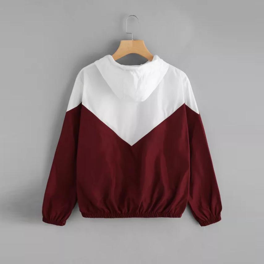Zweifarbige Damen Übergangsjacke mit Kapuze