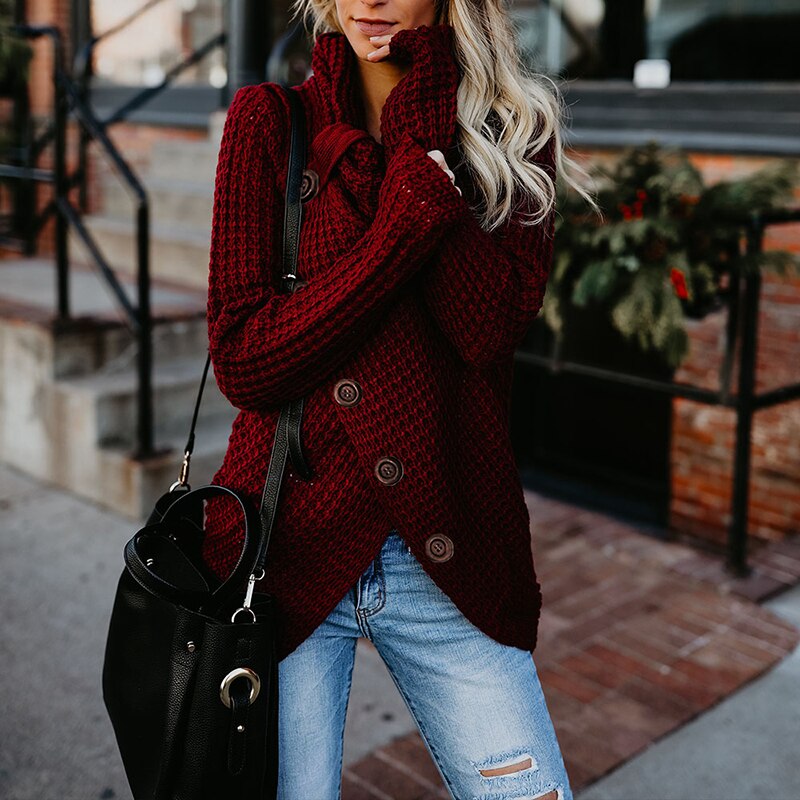Millie - Moderner A-Symmetrischer Rollkragenpullover mit stilvollen Details