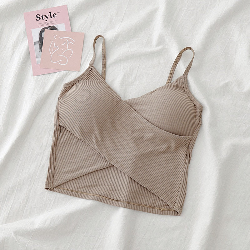 Damen-Tanktop mit gefalteter Vorderseite