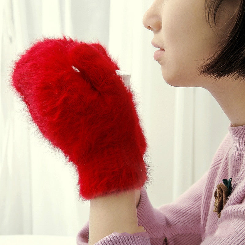 Handschuhe aus Fell, warm und stilvoll für Frauen