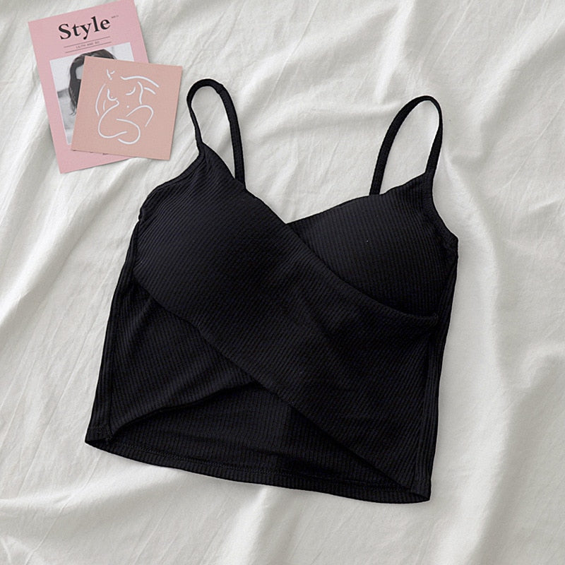 Damen-Tanktop mit gefalteter Vorderseite