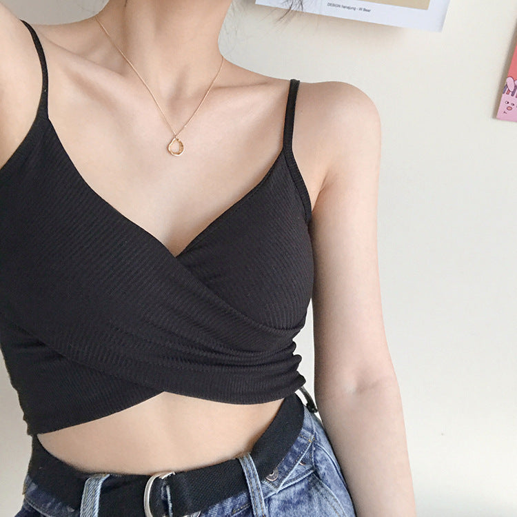 Damen-Tanktop mit gefalteter Vorderseite