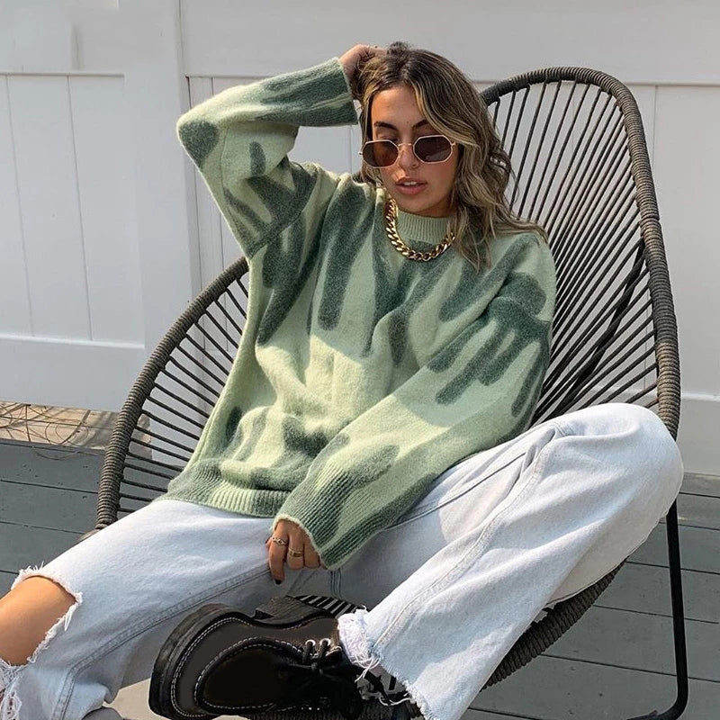 Quiane - Wellenlinien Strickpullover