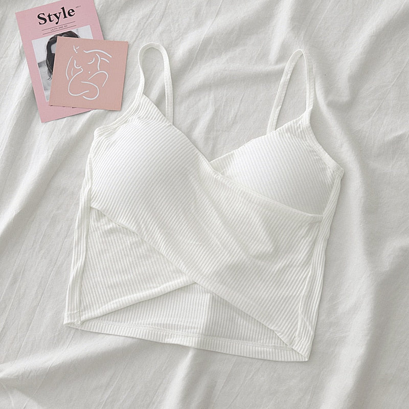 Damen-Tanktop mit gefalteter Vorderseite