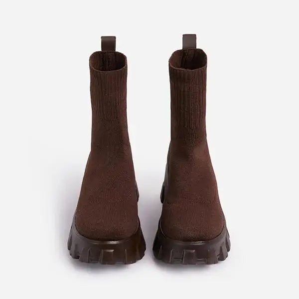 Phyllida - Gestrickte Knöchelstiefeletten mit Trendiger Sohle