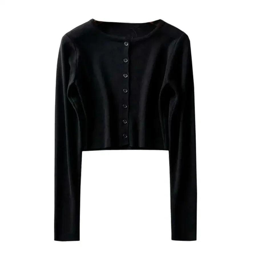 Gwendy - Crop Top Pullover mit Knöpfen