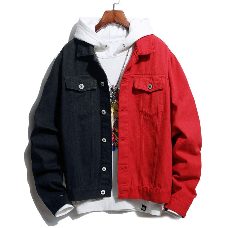 Zweifarbige Jeansjacke für Herren