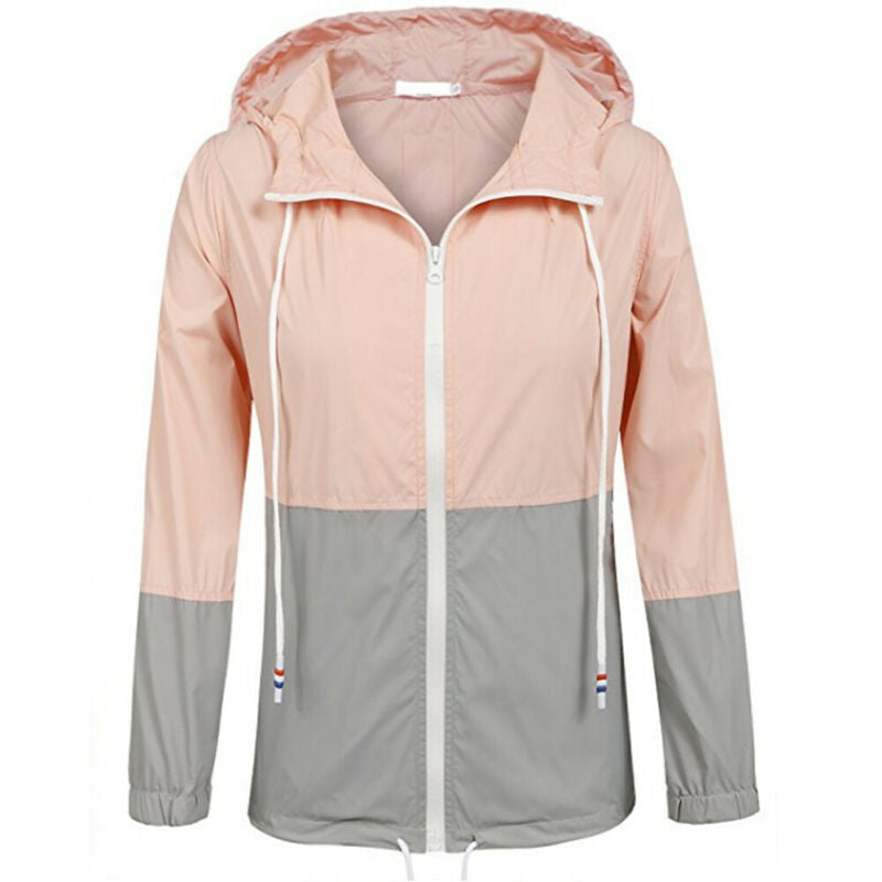 Zweifarbige Regenjacke für Damen