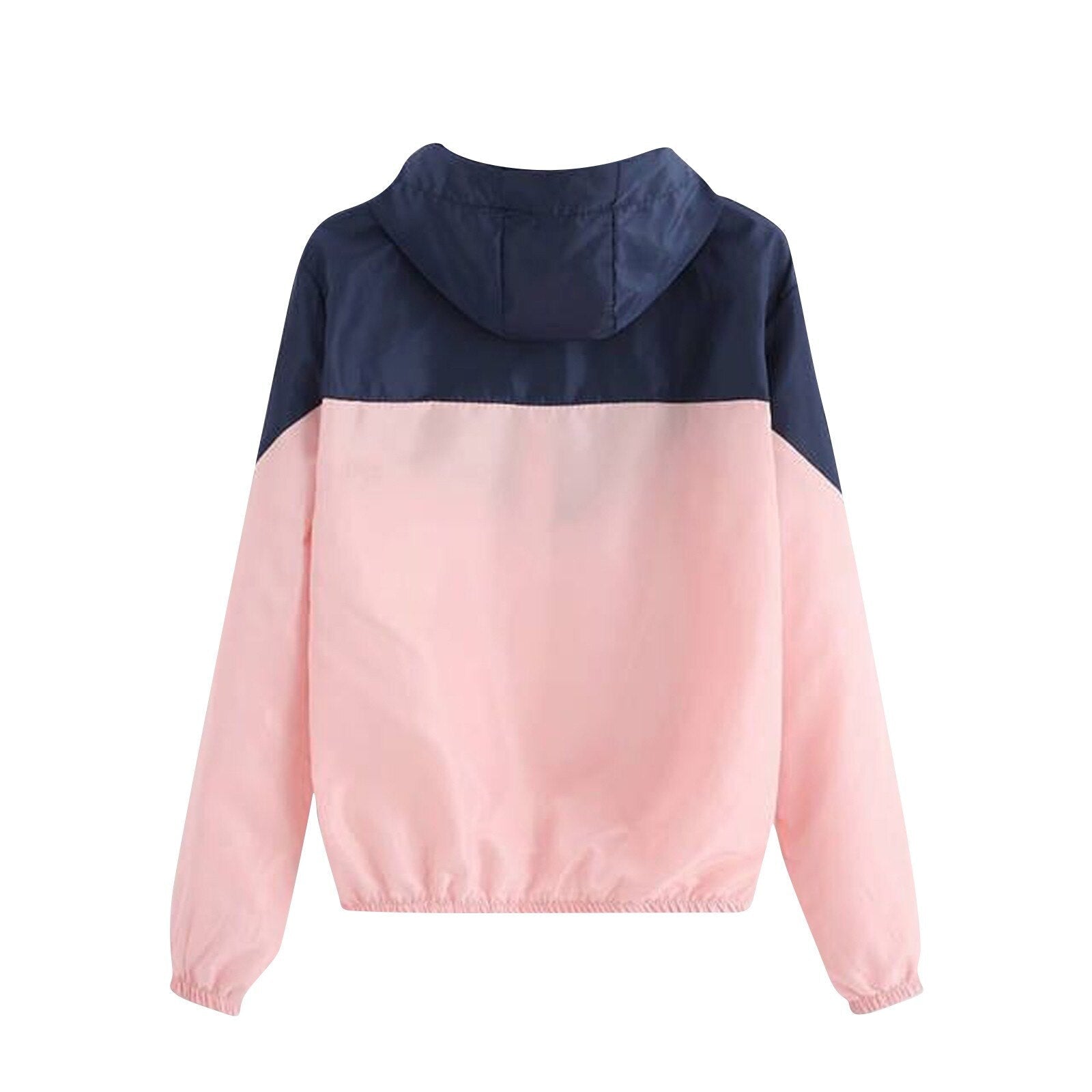 Zweifarbige Damen Übergangsjacke mit Kapuze