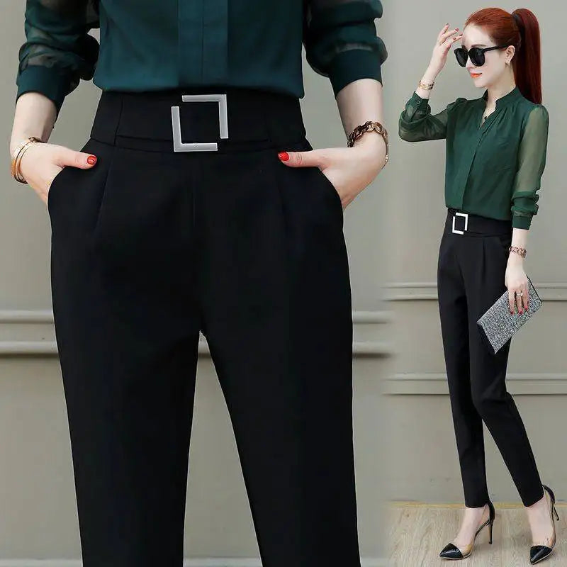 Hollie - Hochwertige Baumwollhose mit hohem Bund