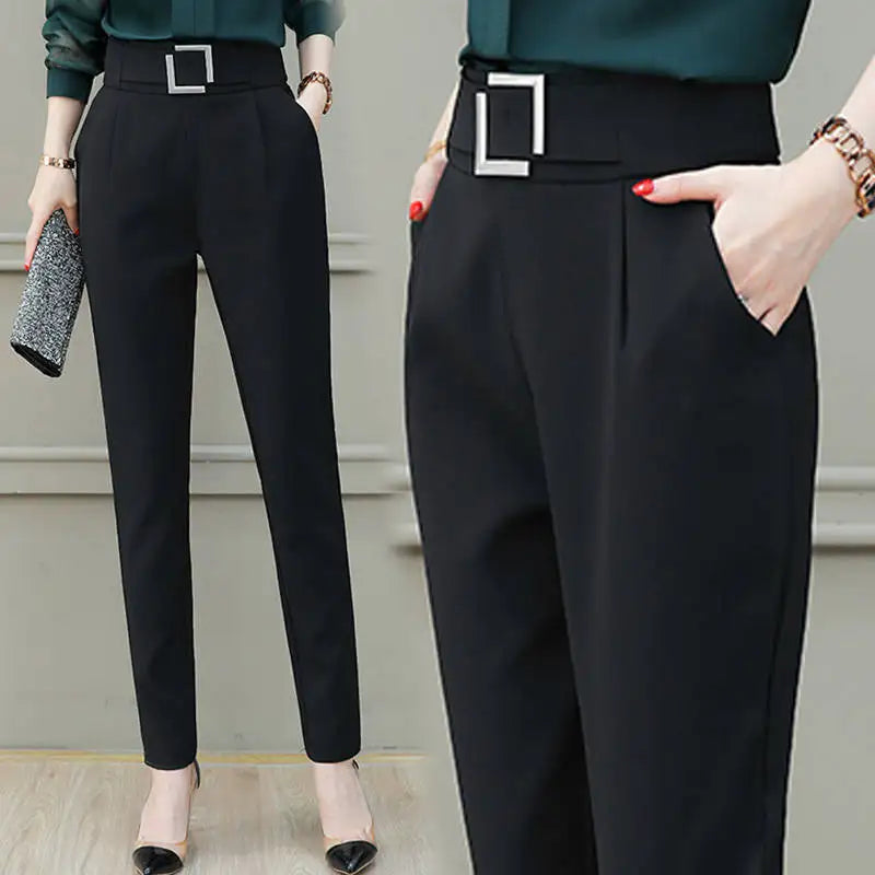 Hollie - Hochwertige Baumwollhose mit hohem Bund