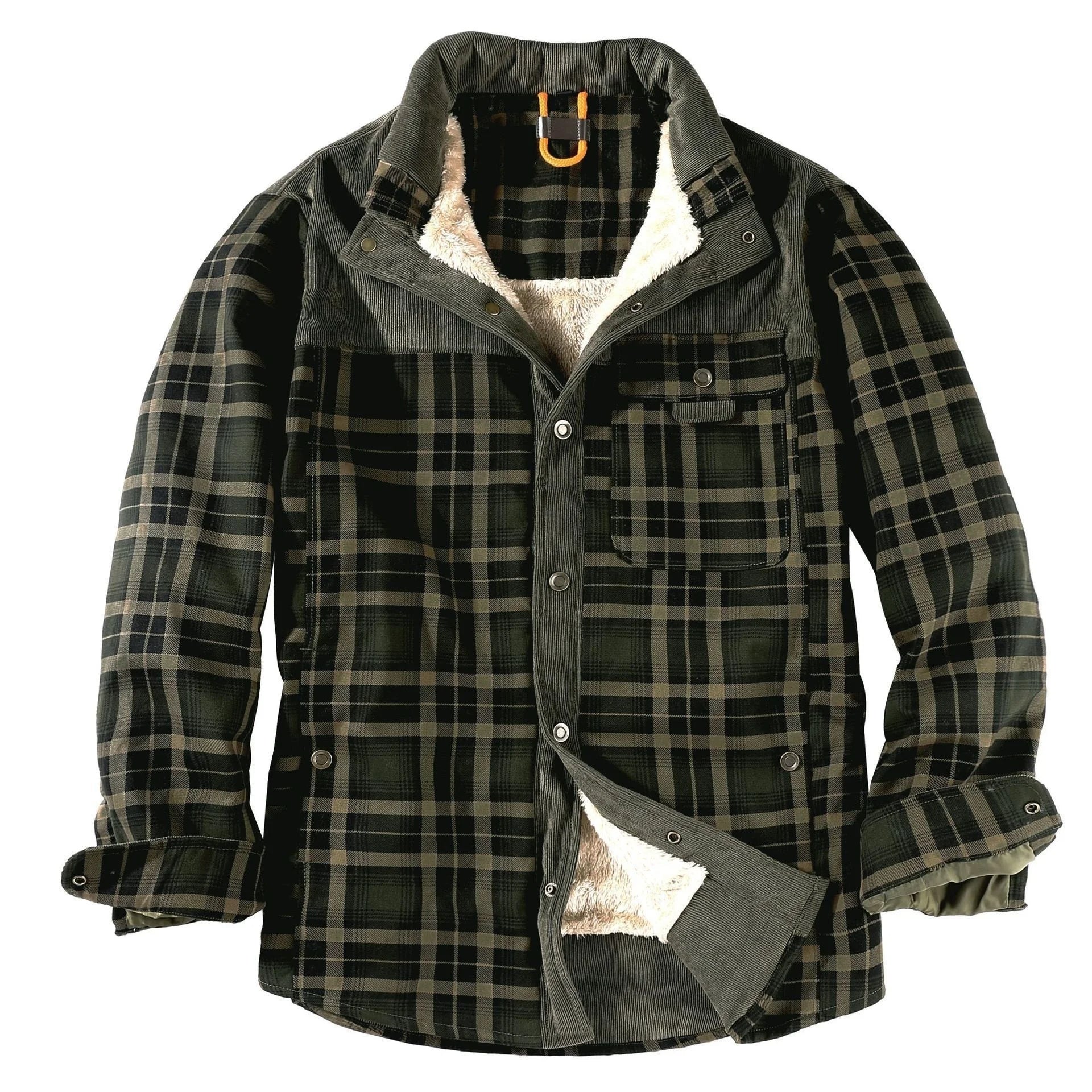 Holzfällerhemd für Herren | Karo | mit Knöpfen | Fleece-Holzfällerjacke | Holzfällerjacke