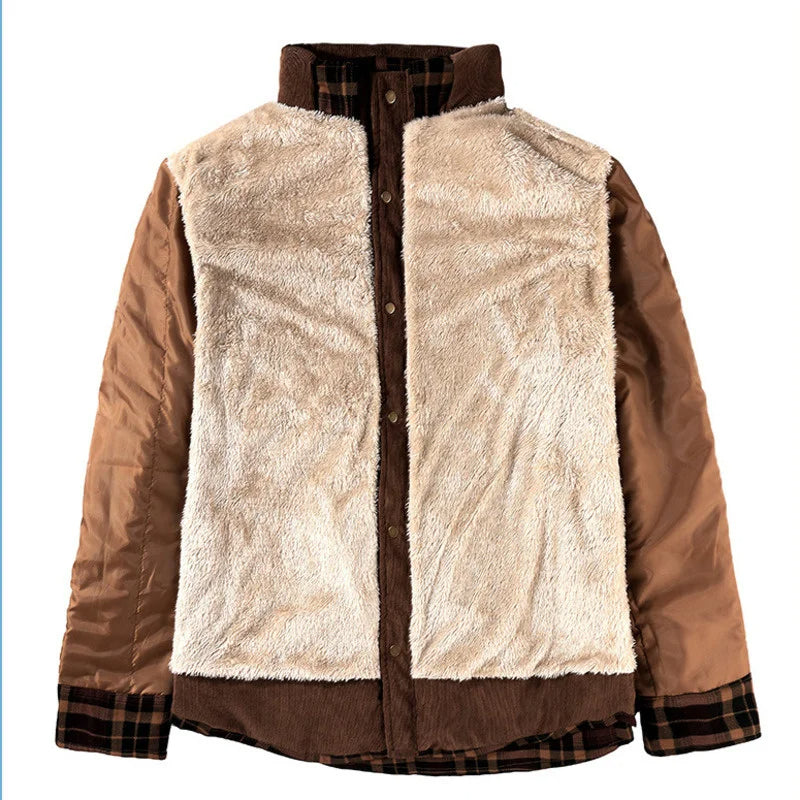 Holzfällerhemd für Herren | Karo | mit Knöpfen | Fleece-Holzfällerjacke | Holzfällerjacke