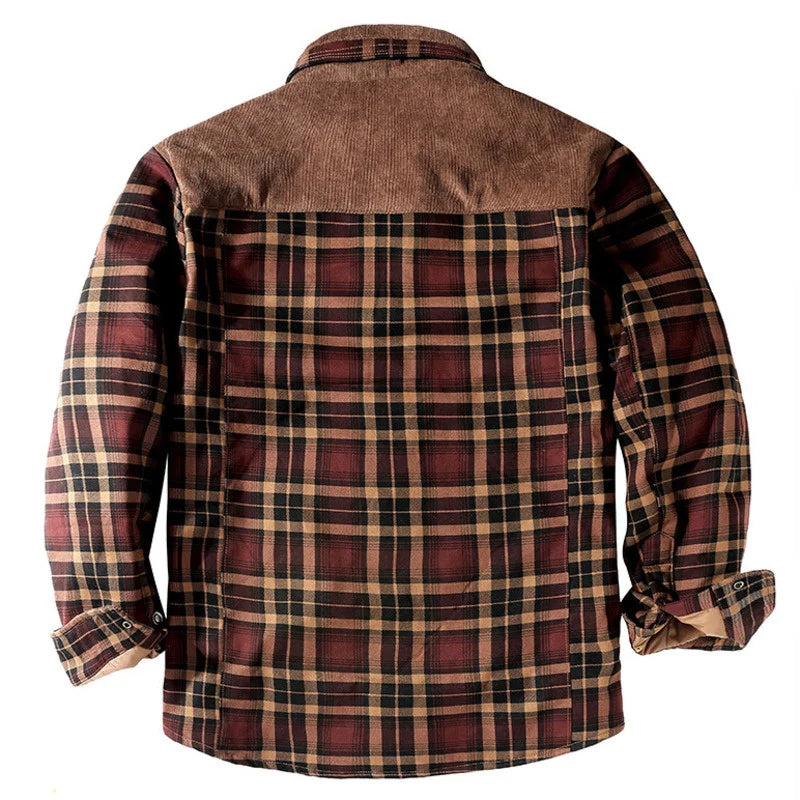 Holzfällerhemd für Herren | Karo | mit Knöpfen | Fleece-Holzfällerjacke | Holzfällerjacke