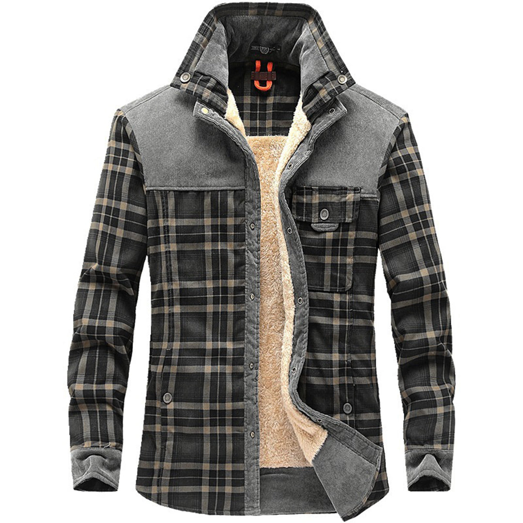 Holzfällerjacke | Karo | Fleece gefüttert | Holzfällermantel | Winterjacke für Herren
