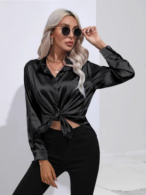 Lillymoda | Elizabeth - Stilvoll Elegante Satinbluse