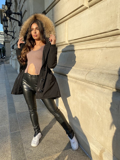 Lillymoda | Abigail - Wintermantel mit Pelzkragen
