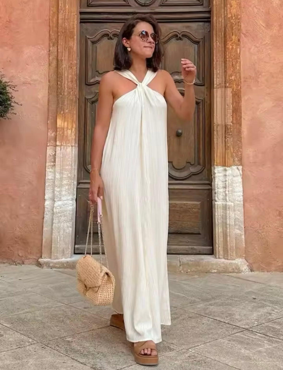 Maxikleid Neckholder Elegant Fließend Sommerlook – Alisena