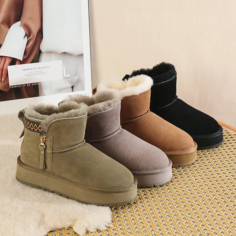 Woll Winter Schneestiefel Damen