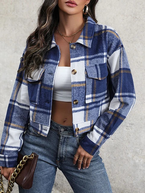 Lillymoda | Annaliza - Lässige Dicke Karierte Bluse