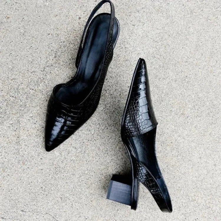 Marguerite - Orthopädische Kroko-Pumps für Damen