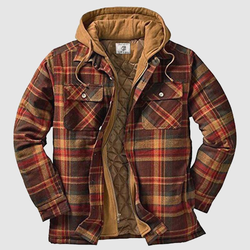 Karojacke – gesteppte Herren-Herbstjacke mit Kapuze