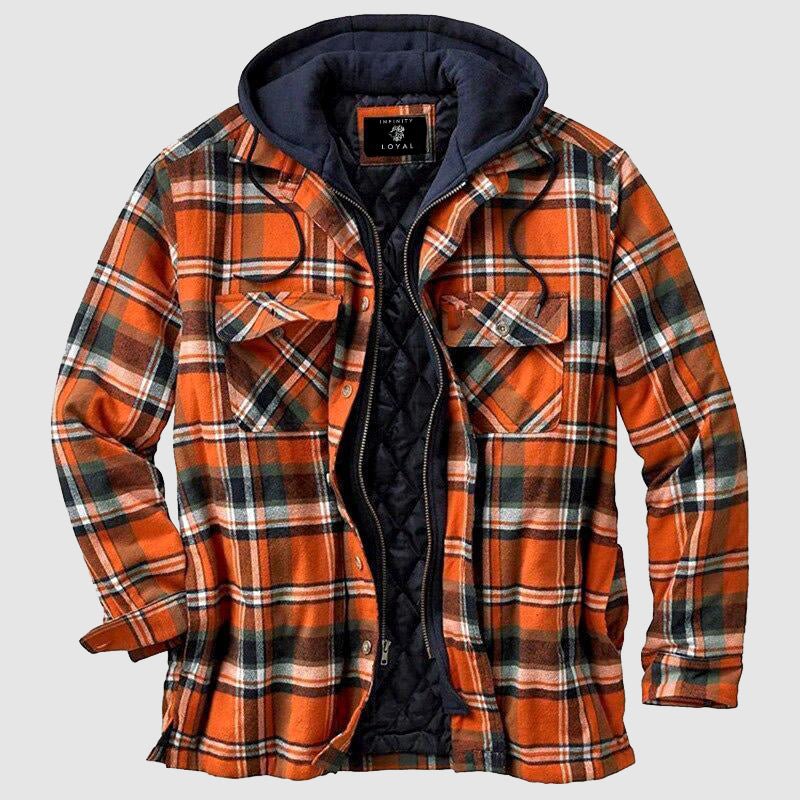 Karojacke – gesteppte Herren-Herbstjacke mit Kapuze