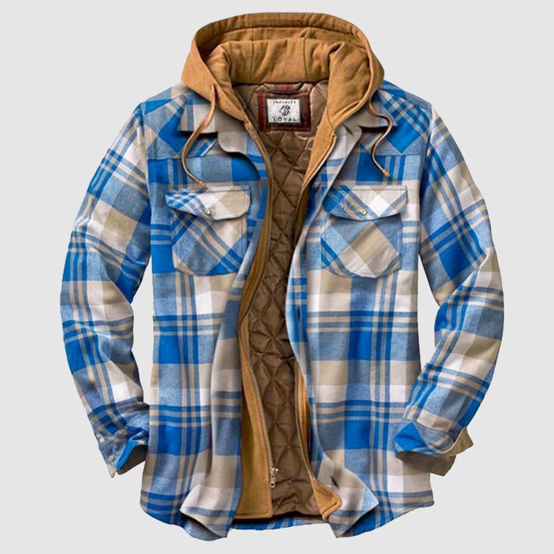 Karojacke – gesteppte Herren-Herbstjacke mit Kapuze