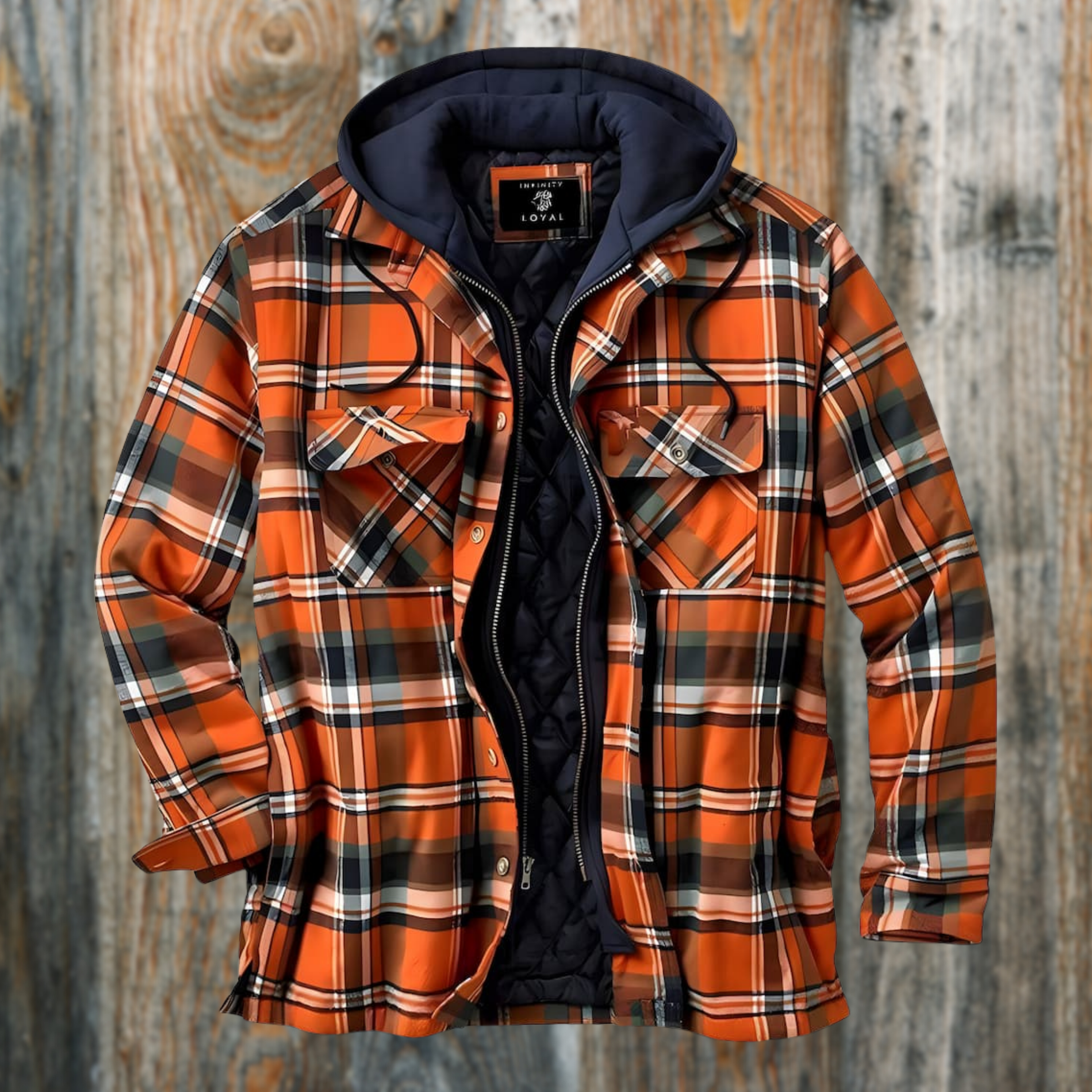 Karojacke – gesteppte Herren-Herbstjacke mit Kapuze