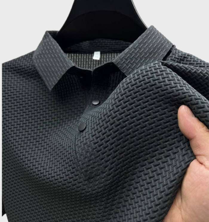 SamtGlanz Herren Seidenpoloshirt mit Kurzen Ärmeln