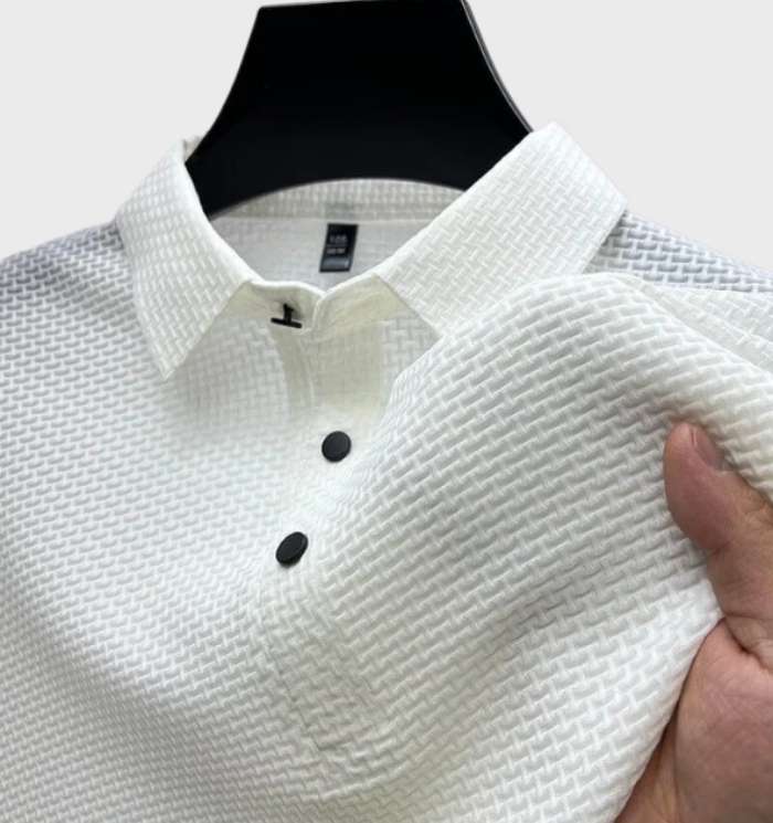 SamtGlanz Herren Seidenpoloshirt mit Kurzen Ärmeln