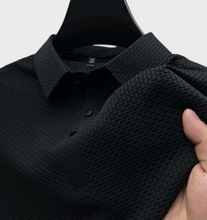 SamtGlanz Herren Seidenpoloshirt mit Kurzen Ärmeln