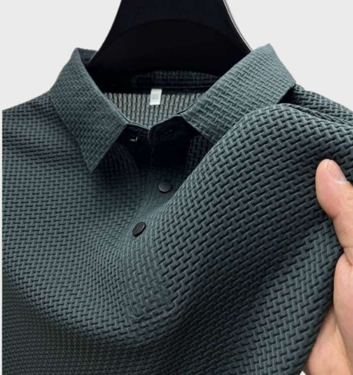 SamtGlanz Herren Seidenpoloshirt mit Kurzen Ärmeln