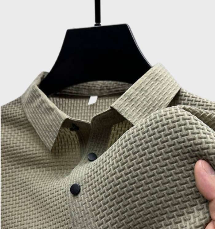 SamtGlanz Herren Seidenpoloshirt mit Kurzen Ärmeln