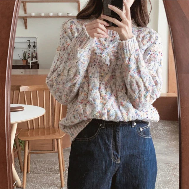 Lillymoda | Adelynn - Lässiger Pullover aus Grobem Garn