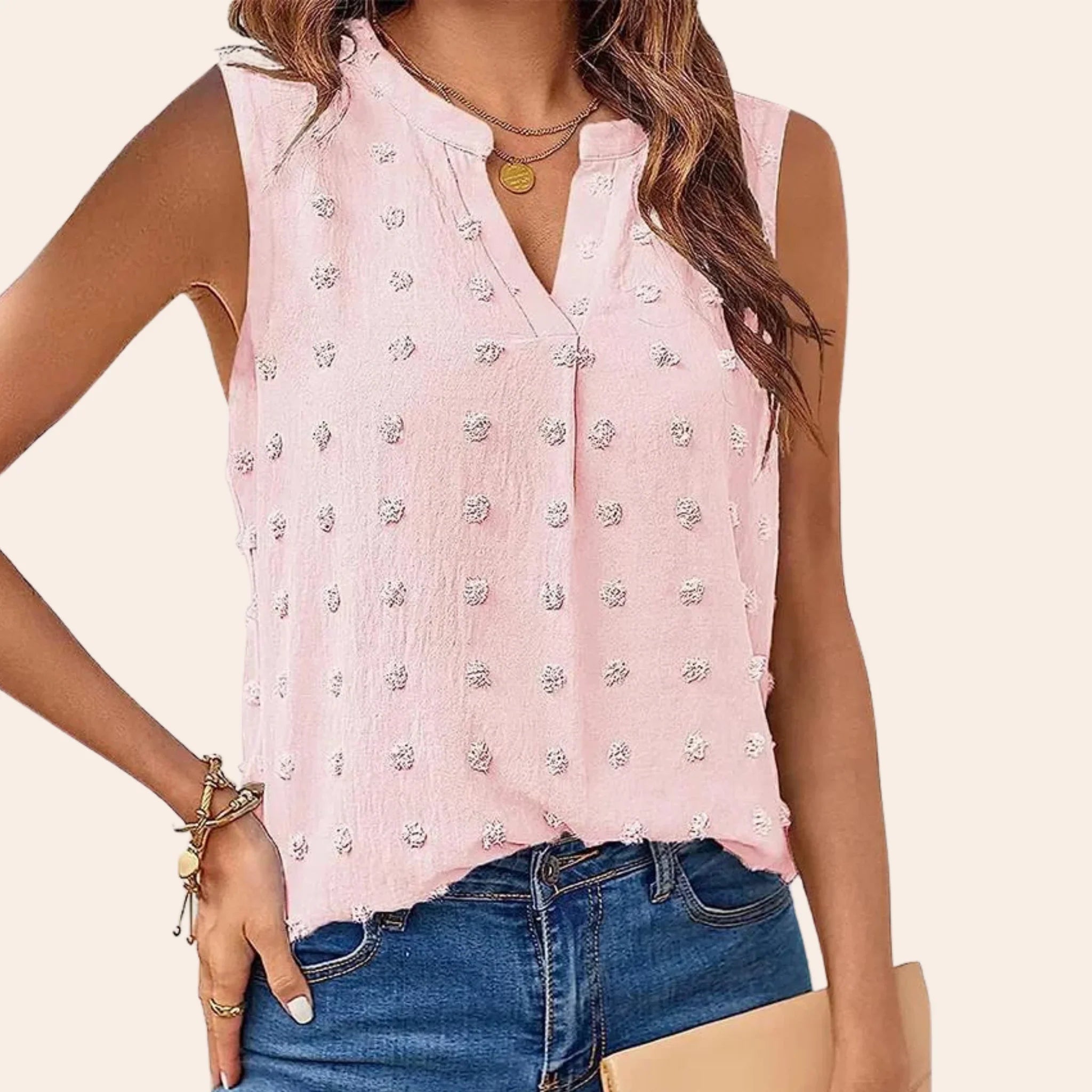 Schulterbluse mit V-Ausschnitt