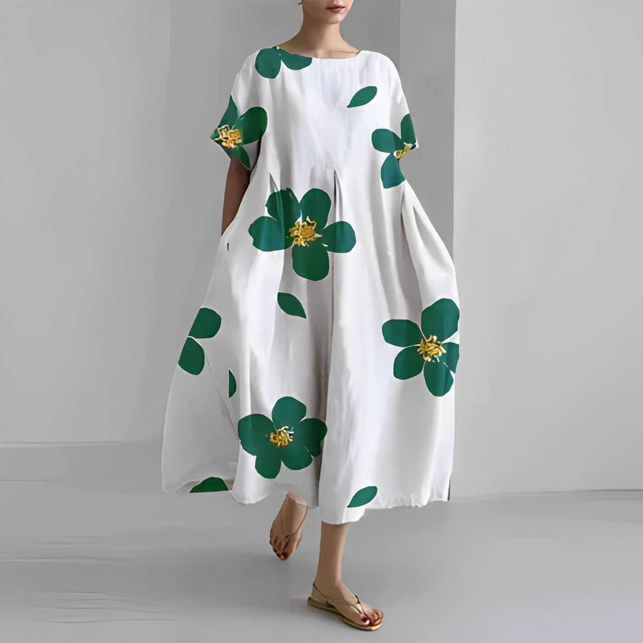 Boho Blumenkleid Damen Baumwolle Elegant Lang – Kerstin