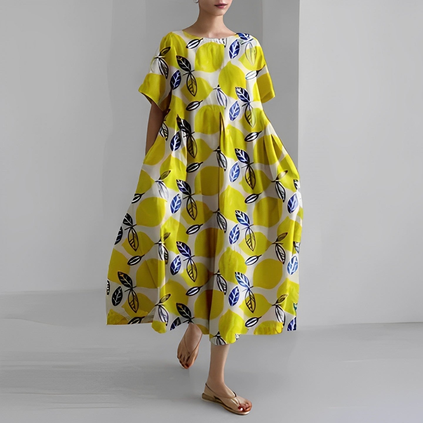 Boho Blumenkleid Damen Baumwolle Elegant Lang – Kerstin