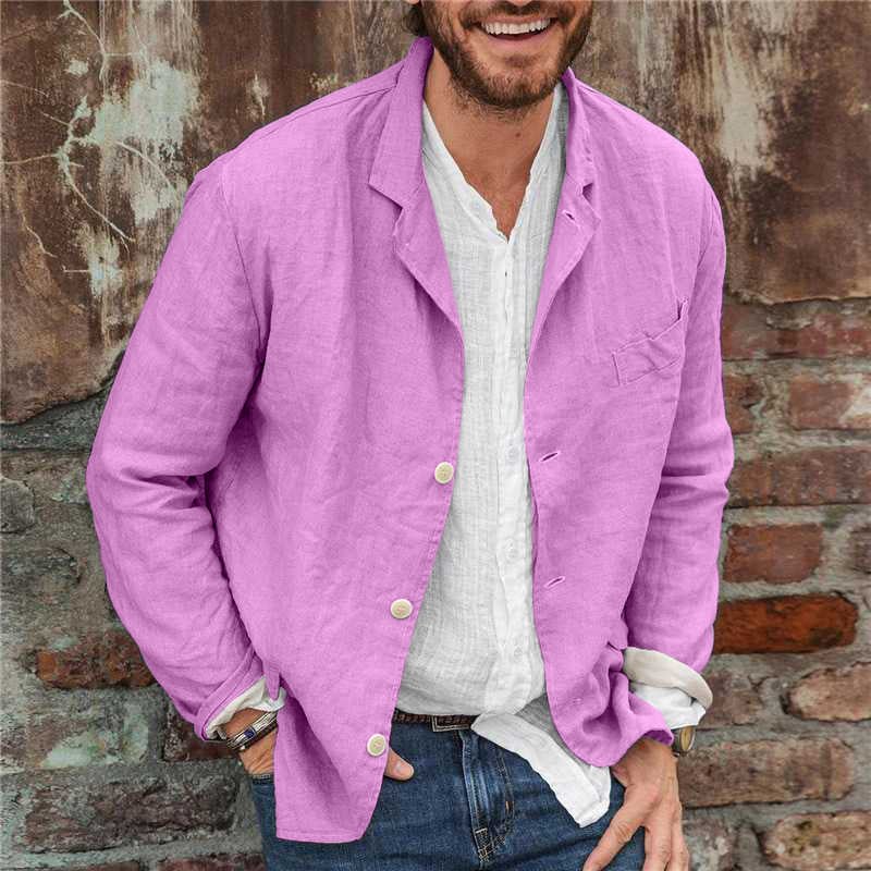 Leinenblazer | Leichtgewicht | Lockere Passform | Leinenjacke | Herrenbekleidung